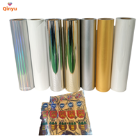 Film UV Qinyu, film PET pour t-shirts, casquettes, badges, impression textile 3D TPU PU, transfert thermique brillant argenté