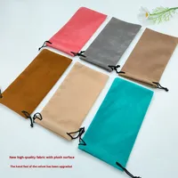 Lunettes de soleil carrées à la mode écologiques et pochette à lunettes avec tissu de flocage pour le stockage de bijoux de bracelet de téléphone