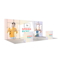 Boîte à lumière portable en aluminium durable à montage rapide 10x20 pieds avec impression par sublimation pour stand d'exposition commerciale