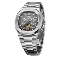 Montre mécanique automatique pour homme, squelette, multifonction, date, mois, calendrier, bracelet en acier inoxydable, 40 mm, montre-bracelet pour homme