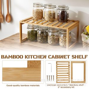 Wooden Kitchen Storage Rack Solid Wood Tabletop <b>Dish</b> Rack With <b>Stand</b> For Kitchenware - Product Image 2