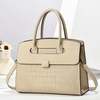 Nouveau sac fourre-tout en cuir PU à motif crocodile pour femme, grande capacité, sac à main noir avec bandoulière 2026