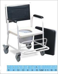 Acero cromado marco altura ajustable plegable silla para baño - Product Image 3