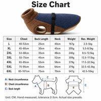 Manteau pour chien doublé de polaire chaud pour chiens de petite, moyenne et grande taille, col haut, veste d'hiver, vêtements pour animaux de compagnie