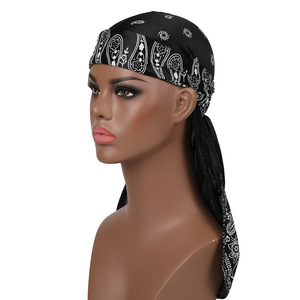 Bandana <span class=keywords><strong>Durag</strong></span> à impression sublimée Casquette <span class=keywords><strong>Durag</strong></span> en soie pour homme et <span class=keywords><strong>femme</strong></span> avec longue queue et larges bretelles pour vague - Product Image 4