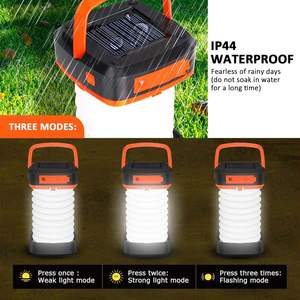 Lanterne de camping à LED à énergie solaire, rechargeable par USB, pliable, étanche, mini lampe torche, lumière de nuit pour utilisation en jardin - Product Image 3