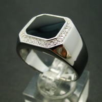 Bagues classiques pour hommes de haute qualité, argent sterling 925, bijoux de mode, bague de fiançailles pour hommes, émail noir