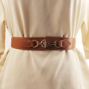 Ceinture décorative polyvalente à la mode pour femmes taille élastique Cinch avec boucle en métal matériau PU pour femmes - Product Image 6