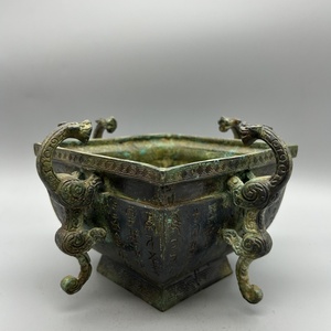 Espejo Cuadrado de Latón con Cuatro Dragones del Período de los Estados en Guerra, Modelo Artesanal Antiguo, Utensilios de Cultura del Vino, Fundición 3D Hecha a Mano - Product Image 6