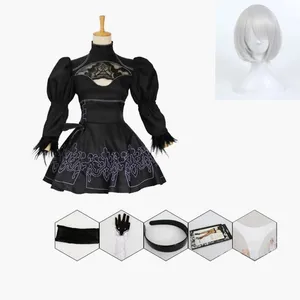 Nier Automata Cosplay kostüm Yorha 2B seksi kıyafet oyunları takım elbise kadın rol oynamak kostümleri kızlar cadılar bayramı fantezi parti elbisesi