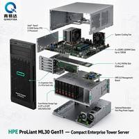Servidor en Torre de Alto Rendimiento ProLiant ML30 Gen11 4U, Intel E2434, 32 GB de RAM, Disco Duro de 8 TB, Copia de Seguridad de Archivos, Red de Oficina Remota