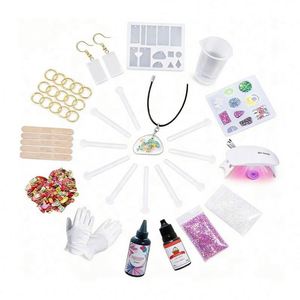 Bulk Order Jewelry Resin Craft Making Kit Crystal Clear Hard Cure UV Light <b>Silicone</b> Molds <b>Tools</b> Accessories Supplies Model - Product Image 5