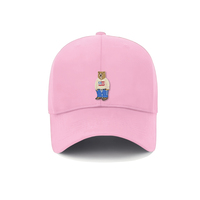 Gorra de béisbol minimalista de 6 paneles, beige, con parche bordado termoadhesivo de oso de suéter, estilo urbano, 100% algodón, unisex, hebilla metálica, cuatro