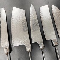 DM10BD1 Fertig montierte Griffe für Damastmesser – Schäfte mit Rattenschwanz-Design und Federstruktur – Scharfe Messerklingen für die Damastmesserherstellung