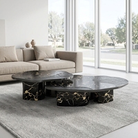 Table d'appoint moderne de luxe de forme irrégulière en acier inoxydable pour villa, manoir, projet d'aménagement intérieur design, mobilier