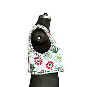 Floral Embroidered Ethnic Vest Traditional Hand-Embroidered <b>Waistcoat</b> Heritage Embroidery Jacket 100% Cotton XL - Product Image 2