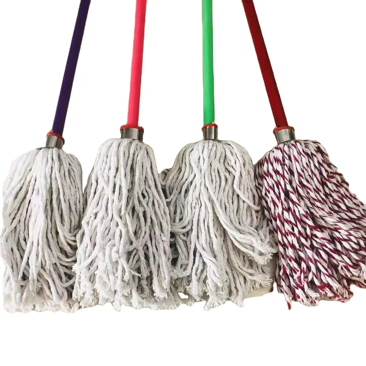 wholesale floor cleaner 2024 cotton mop manufacturer 100% cotton metal mop replacement for industry metal socket mop head