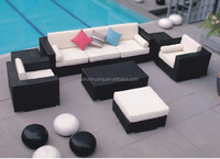 Ensemble de canapés de jardin modernes, bon marché et au design simple, canapés modulaires en osier et rotin imperméables pour le patio et le salon