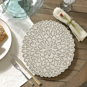 Set de table rond en tissu bohème, motif floral fait main, diamètre 400 mm - Product Image 1