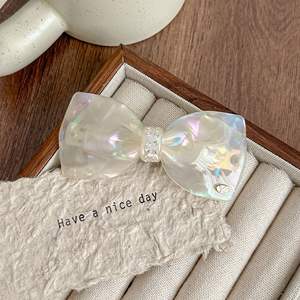 Nouvelle barrette en acétate style coréen avec grand nœud pour femme, épingle à cheveux de haute qualité avec coussinet antidérapant, accessoires capillaires personnalisés en gros - Product Image 4