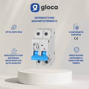 Disjoncteur miniature Gloca JXB1-63 2P 6A 220V Courbe C Montage sur rail MCB - Product Image 2