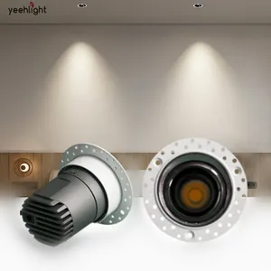 Hotel Round Ceiling Wall Washer Antiglare Trimless Cob Led Downlight For Hotel Project