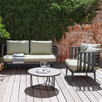 Set Sofa Aluminium Mewah untuk Taman, Set Furnitur Teras Mewah, Kursi Sofa Taman Luar Ruangan, Set Taman Luar Ruangan Aluminium