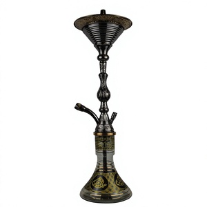 Authentique Ensemble Chicha Khalil Mamoon Silver Chrome Ice - 85cm, Narguilé Égyptien Robuste avec Noyau en Laiton - Product Image 1