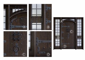 Retro Cửa Hàng Cửa Bên Ngoài Bằng Gỗ Tấm Cửa Mộc Mạc Cửa Sắt Rèn Cửa - Product Image 3