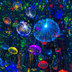 Lumière à fibres optiques LED en forme de méduse colorée, bricolage, lustre de Noël, lumière d'ambiance multicolore pour jardin, cour - Product Image 1