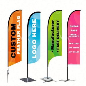 Outdoor Flying Banner Promotion Custom Printed Advertising Feather Teardrop <b>Flag</b> Bali Bow Beach <b>Flag</b> with Corss Base - Product Image 4