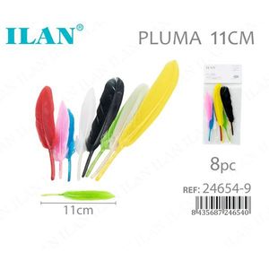 ILAN Pluma 11Cm Multicolor 8 Pezzi Per Artigianato e Decorazione - Product Image 1