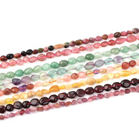 Perles roulées de pierres précieuses naturelles en gros, perles de cristaux de pépites pour la fabrication de bijoux à bricoler soi-même 6mm 8mm