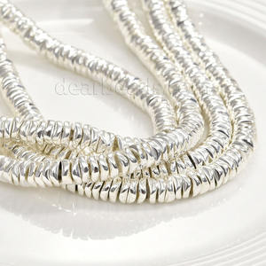 Perles ondulées en <span class=keywords><strong>pierre</strong></span> d'<span class=keywords><strong>hématite</strong></span> Heishi or noir et argent, perles d'<span class=keywords><strong>hématite</strong></span> plaquées or rose pour la fabrication de bijoux - Product Image 3