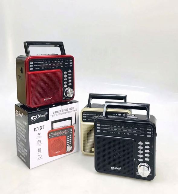 PUXING K1BT FM AM SW 3 Band Vintage Retro Radio Rechargeable Radio With USB SD TF Mp3 Player