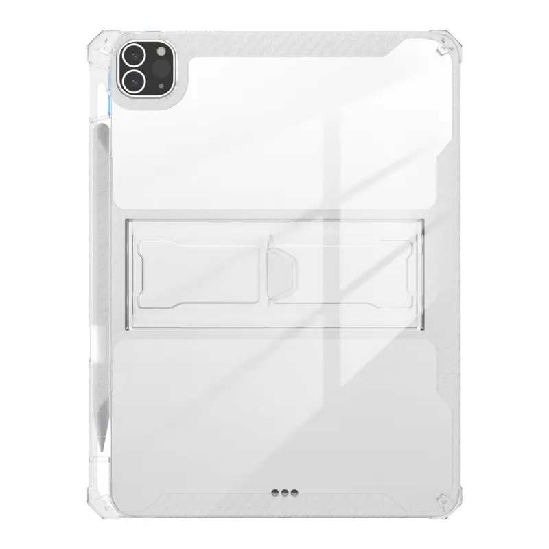Einfache Rückseite Hülle durchsichtig TPU-Hülle mit Stehbedeckung für iPad Air 6 2024 11 Zoll 13 Zoll