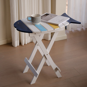Mediterranean Fish Shaped Coffee <b>Table</b> Wood Foldable Colorful Design Outdoor Indoor Use - Product Image 2