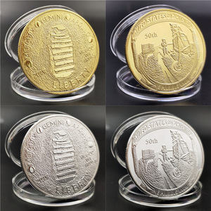 Pièce commémorative en argent et or avec impression UV pour le 50e anniversaire de l'atterrissage de la première personne sur la Lune - Product Image 5