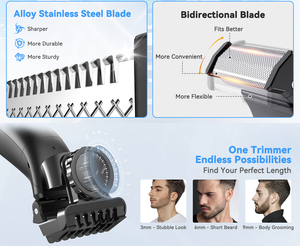 Body Hair Trimmer Men Electric <b>Shaver</b> IPX6 Waterproof Wet/Dry Groomer Kit with Ceramic Blades for Chest Underarms Pubic & Legs - Product Image 1