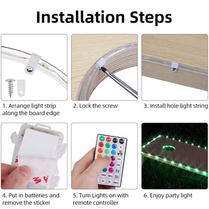 Ngoài trời sân sau xách tay cornhole bảng đèn điều khiển từ xa cornhole trò chơi thiết lập với đèn Ngô lỗ trò chơi Led cornhole đèn - Product Image 6