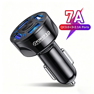 LC832 cargador rápido de coche personalizado 4 puertos <span class=keywords><strong>USB</strong></span> QC3.0 PD 20W adaptador de coche de teléfono de carga rápida para 11/2/3 Pro Max tipo <span class=keywords><strong>C</strong></span> cargador de coche - Product Image 1