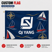 Banderas Personalizadas de Doble Cara, Sublimación de Tinta, Cualquier Diseño de Logotipo, Promocionales para Exteriores, Antiarrugas, con Asta de Aluminio