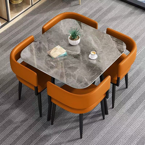 Léger luxe petit appartement ménage décontracté <span class=keywords><strong>Table</strong></span> à manger chaise ensemble Rock Board négociation combinaison Internet meubles <span class=keywords><strong>de</strong></span> maison - Product Image 5