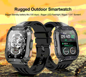 Linterna G68 <span class=keywords><strong>Reloj</strong></span> inteligente Pantalla de 1,91 pulgadas BT Llamada Ritmo cardíaco Oxígeno en sangre Control de música Al Asistente de voz <span class=keywords><strong>Reloj</strong></span> inteligente deportivo - Product Image 2