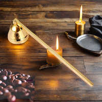 Gute Qualität Golden Plated Edelstahl 4 Stück Wick Care Kit Luxus Aroma therapie Kerze Wick Hook Snuffer Trimmer Tray Set