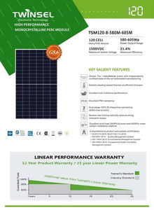 Paneles Solares Twinsel TSM120-8-580M-605M Monocristalinos PERC de 120 Celdas, Doble Vidrio, 21.4% de Eficiencia, Marco Plateado, 580W-605W - Product Image 3