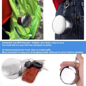 Tasse de camping portable personnalisée en acier inoxydable, gobelet pliable extensible pour l'eau, idéal pour les voyages ou la randonnée - Product Image 6