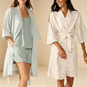 Bata de Bambú para Mujer, Personalizada, 100% Algodón Orgánico, Ropa de Dormir, Fabricante OEM de Pijamas Suaves y Cómodos - Product Image 4