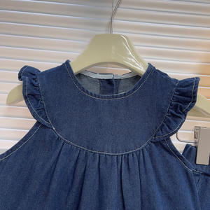 2025 estate per bambini nuova versione coreana di abito senza maniche per ragazze Denim Set di due pezzi in Denim carino <span class=keywords><strong>Online</strong></span> Red Hot - Product Image 5