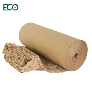 50厘米 * 250米高品质库存牛皮纸蜂窝纸卷筒垫包装气泡空气包装替代品